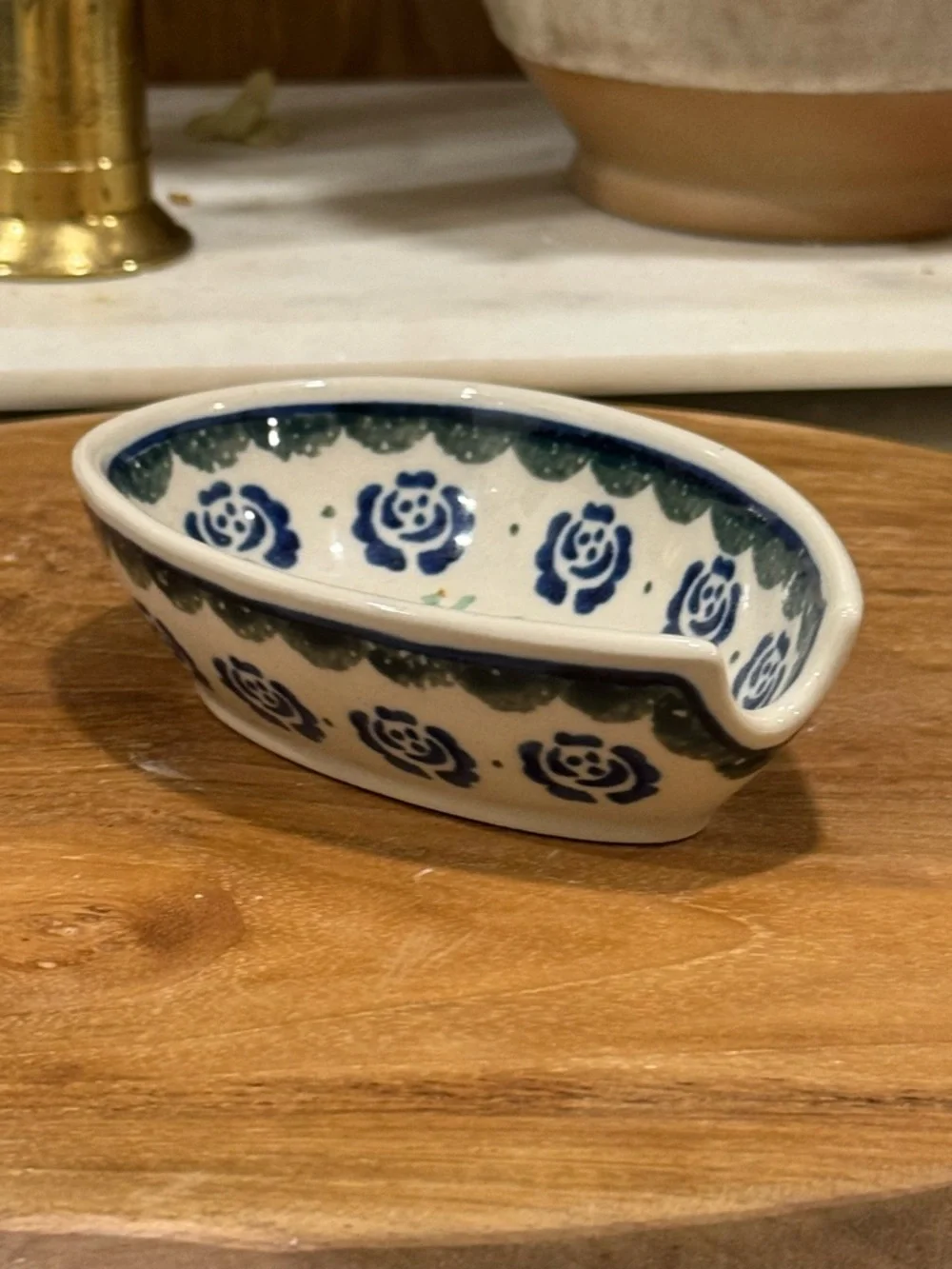 Polish Pottery spoon rest, 5